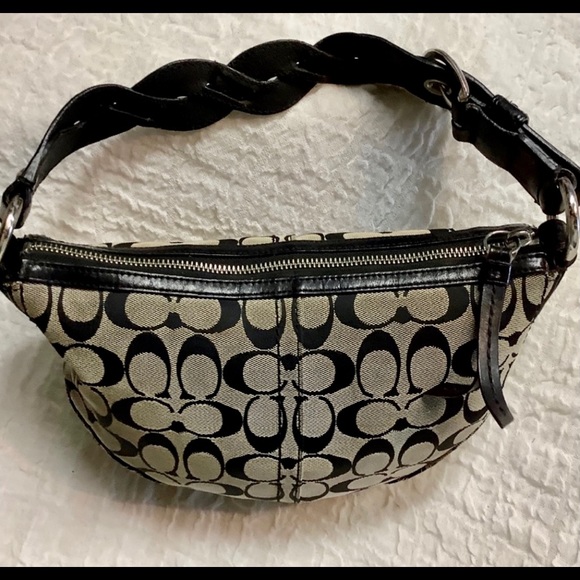 VTG Coach BoHo Canvas & Leather Shoulder Handbag - Picture 10 of 11